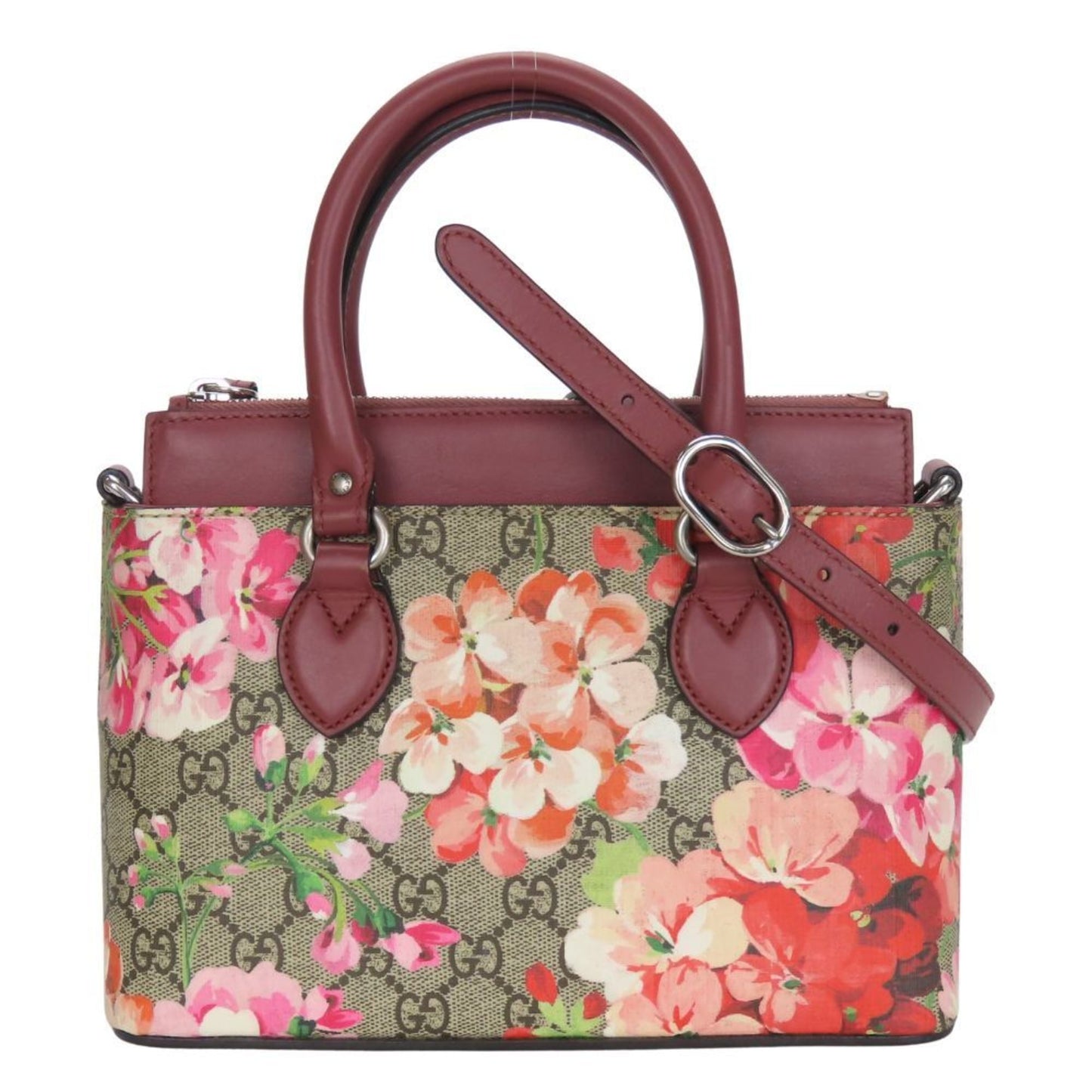 Gucci Gg Blooms Beige Pink Red Color Gg Supreme Handbag ( )