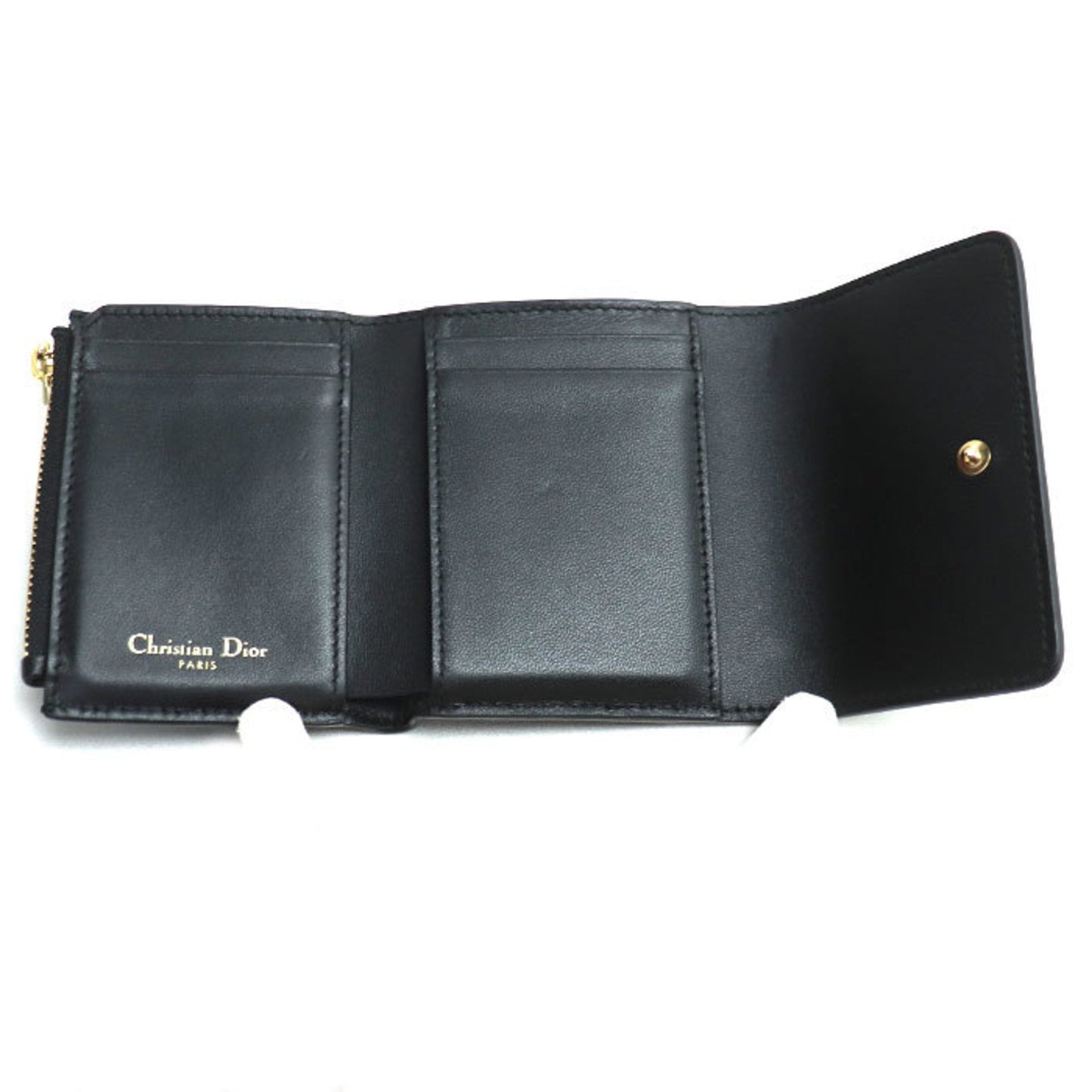 Christian Dior Black Leather Wallet (Tri-Fold) ()