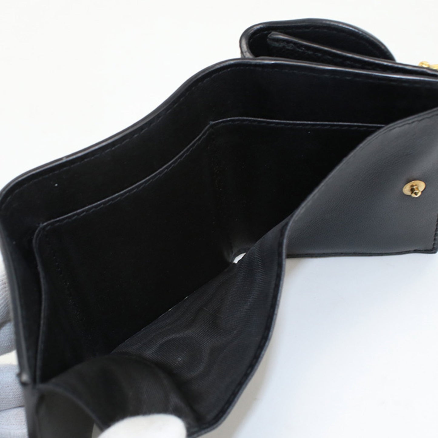 Christian Dior Black Leather Wallet (Tri-Fold) ()