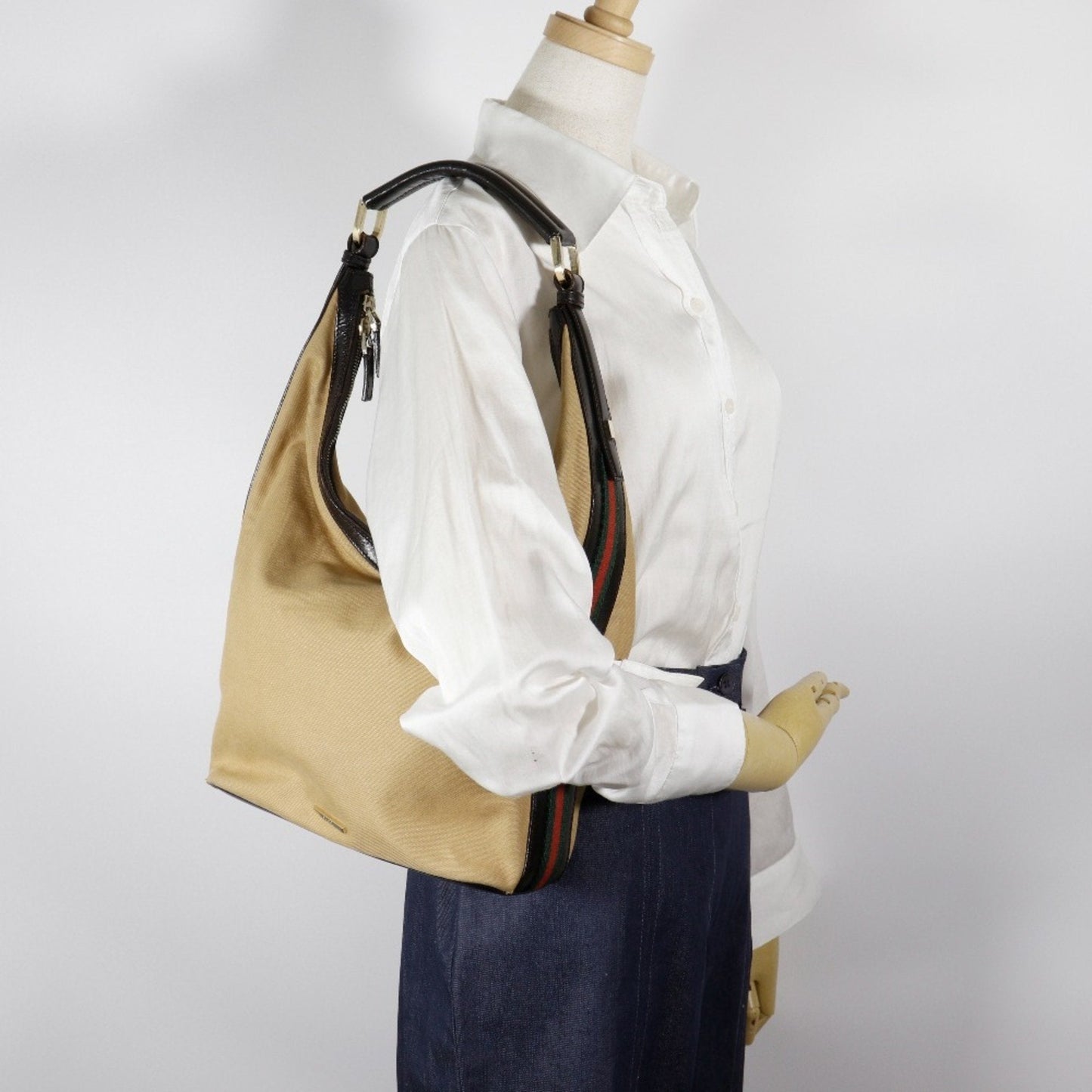 Gucci Beige Canvas Shoulder Bag ( )