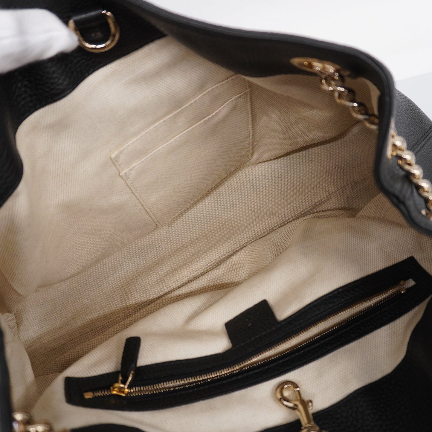 GUCCI Soho Shoulder Bag 536196 Women's Leather Black