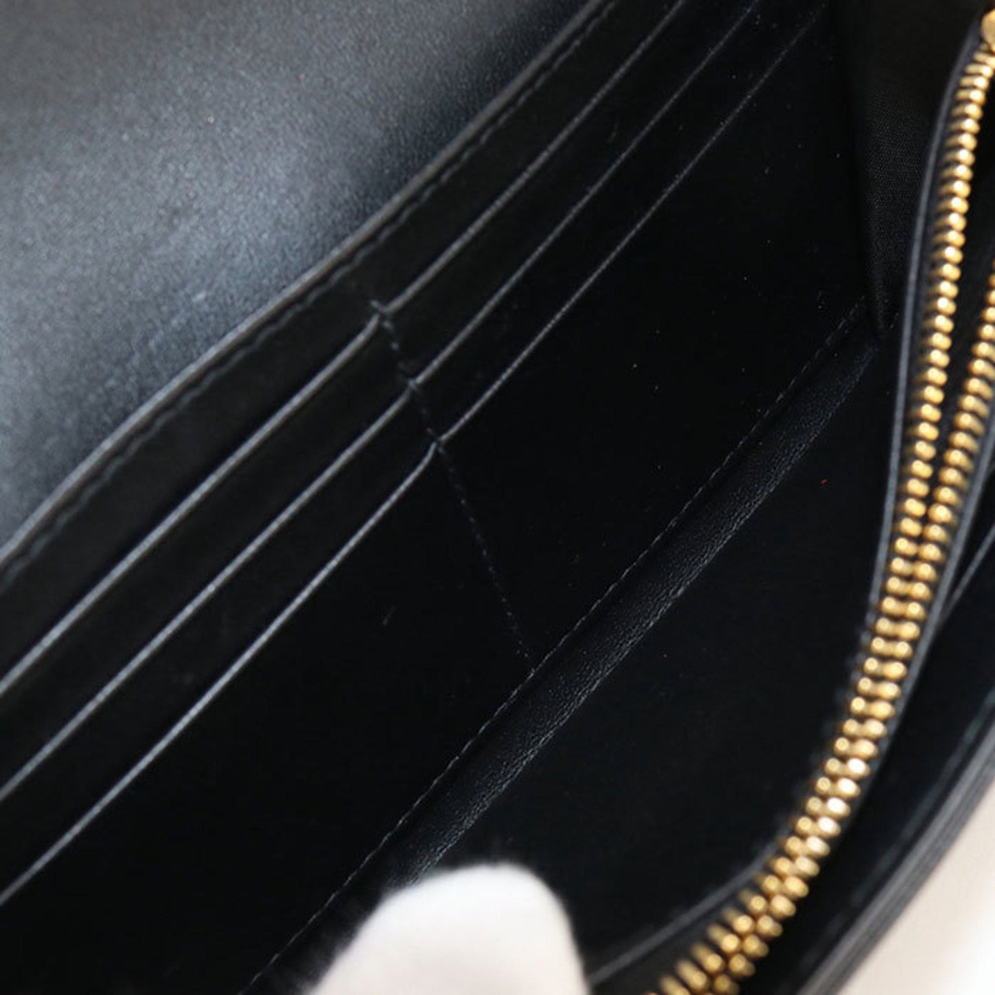 Christian Dior Black Leather Long Wallet (Bi-Fold) ()