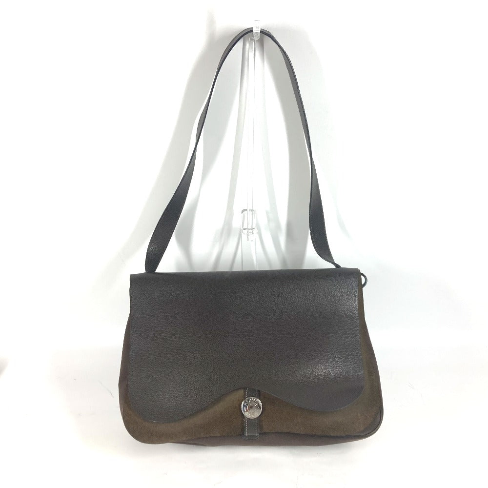 HERMES Shoulder Bag Canvas / leather Brown Sac Colorado GM Women d