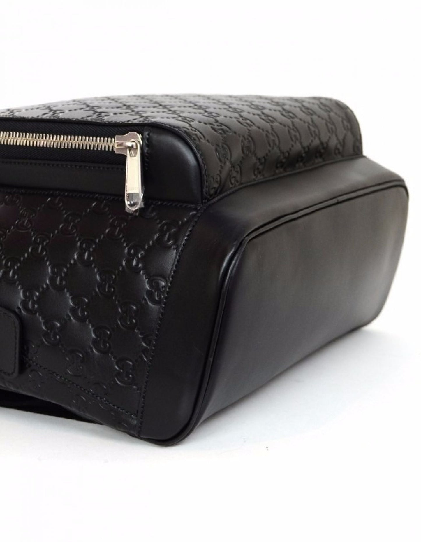 Gucci Black Embossed Leather Signature Backpack