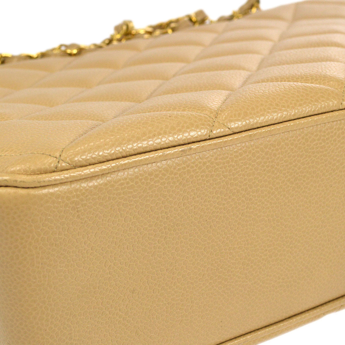 CHANEL 1994-1996 Pocket Chain Tote Beige Caviar 26469