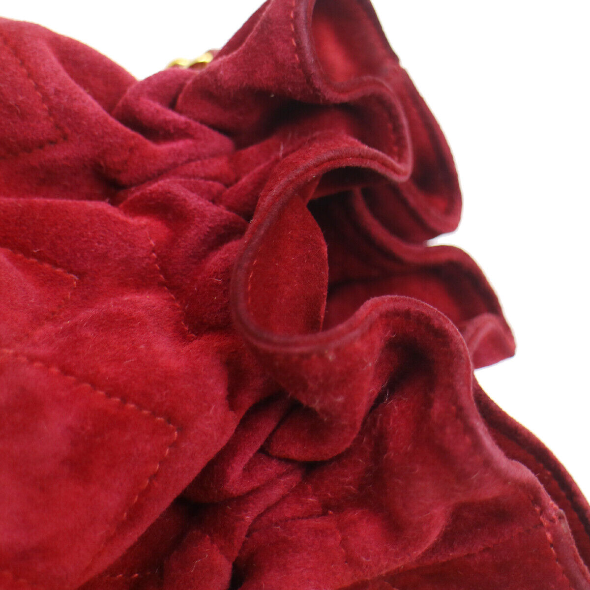 CHANEL 1986-1988 Bucket Bag Mini Red Suede 91407