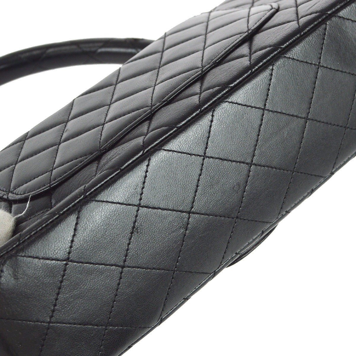 Chanel 1994-1996 Classic Single Flap Medium Handbag Black Lambskin