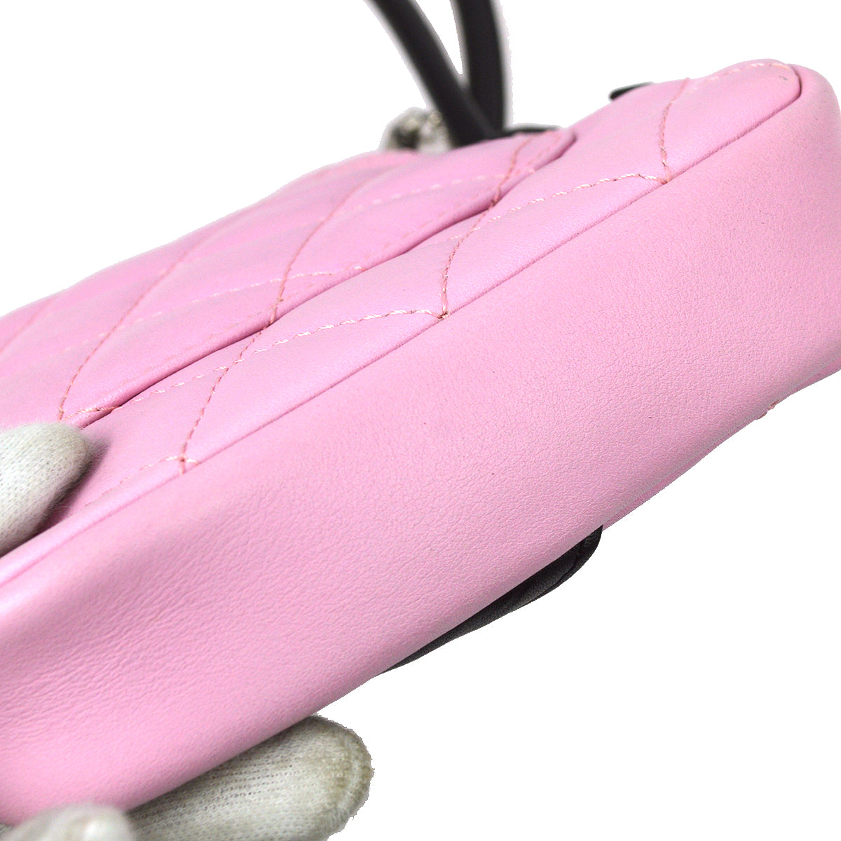 Chanel 2003-2004 Pink Calfskin Cambon Ligne Shoulder Bag 13