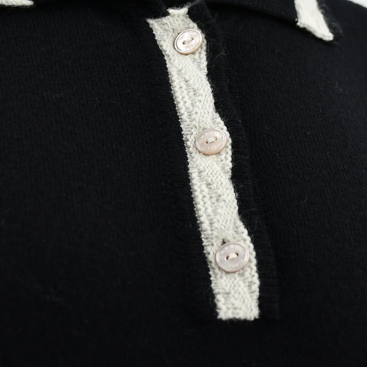 Chanel 2004 fall CC-logo cashmere polo dress #40