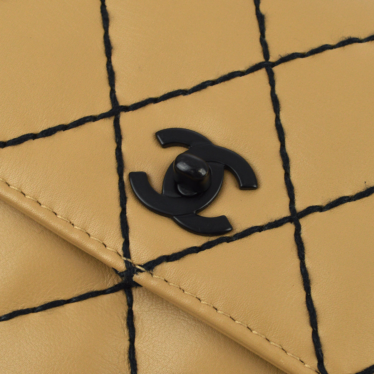 Chanel 2000-2001 Calfskin Medium Wild Stitch Straight Flap Bag