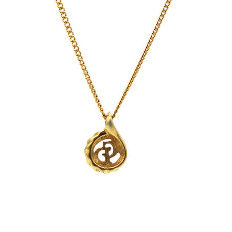 Dior Necklace CD Drop Motif GP Plated Gold Women's