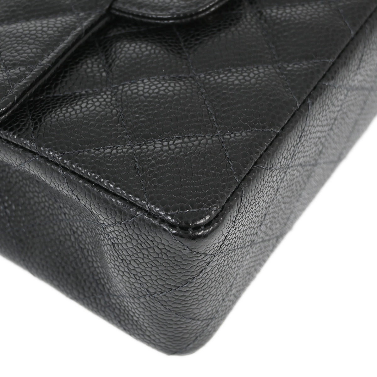 Chanel 2004-2005 Black Caviar Mini Classic Square Flap Shoulder Bag 17