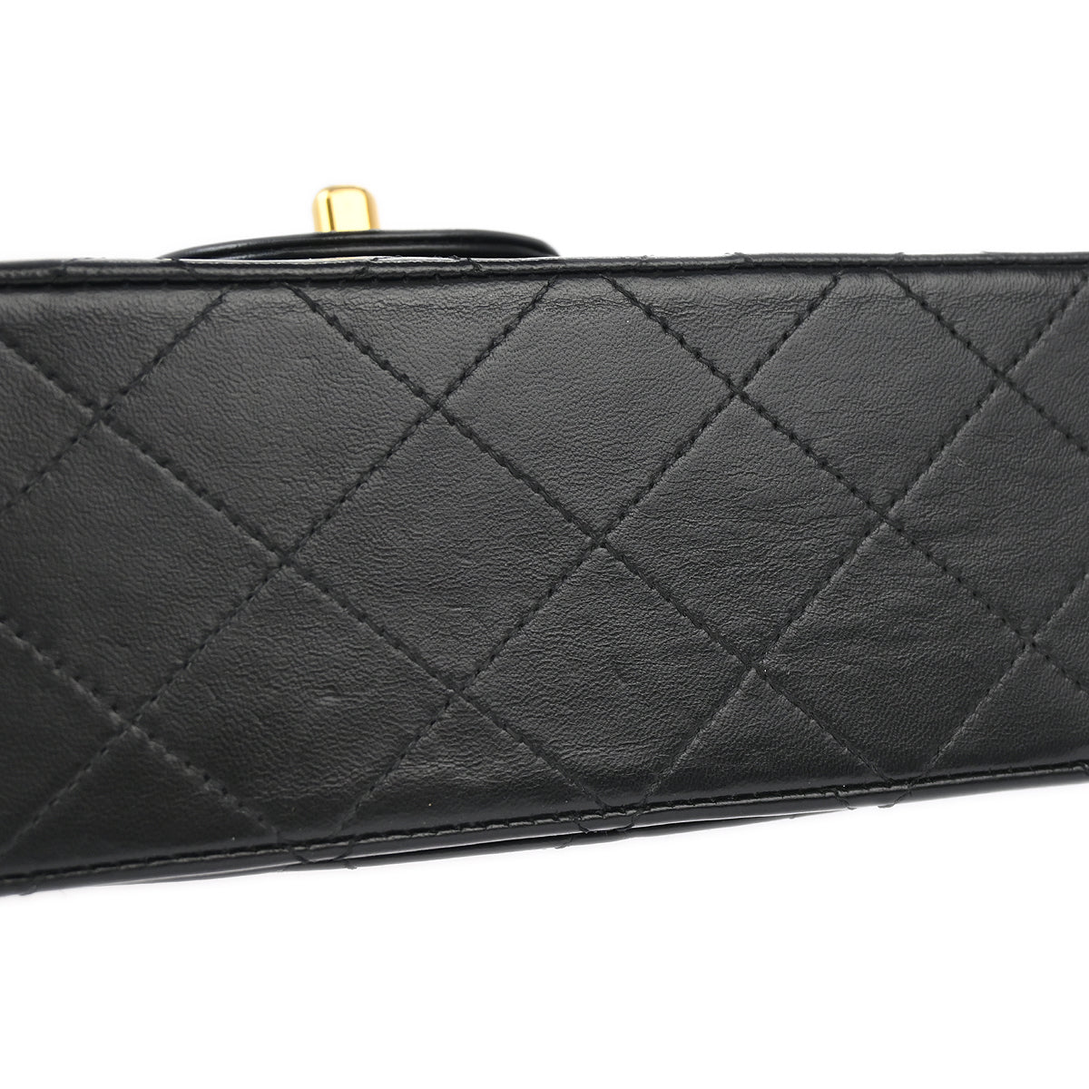 Chanel 1989-1991 Black Lambskin Small Classic Double Flap Shoulder Bag