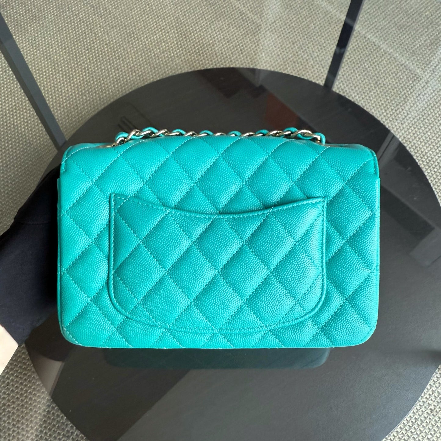 Chanel Classic Flap Mini - Caviar Quilted Grained Calfskin Cyan Gold Hardware Series 23