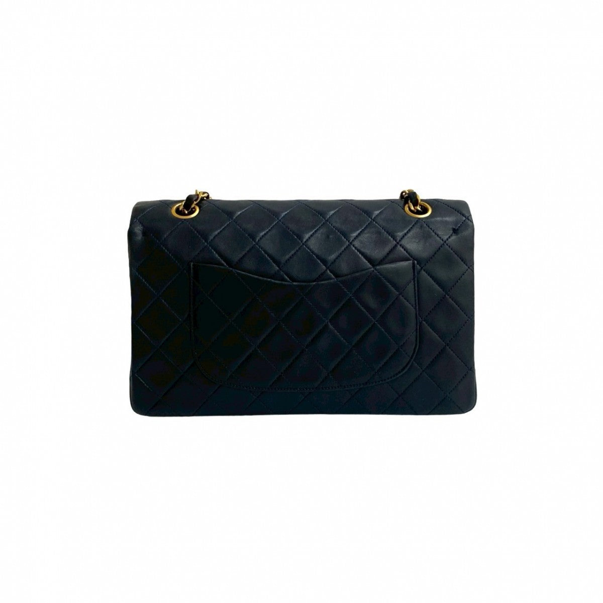 CHANEL Shoulder Bag lambskin Navy Matrasse