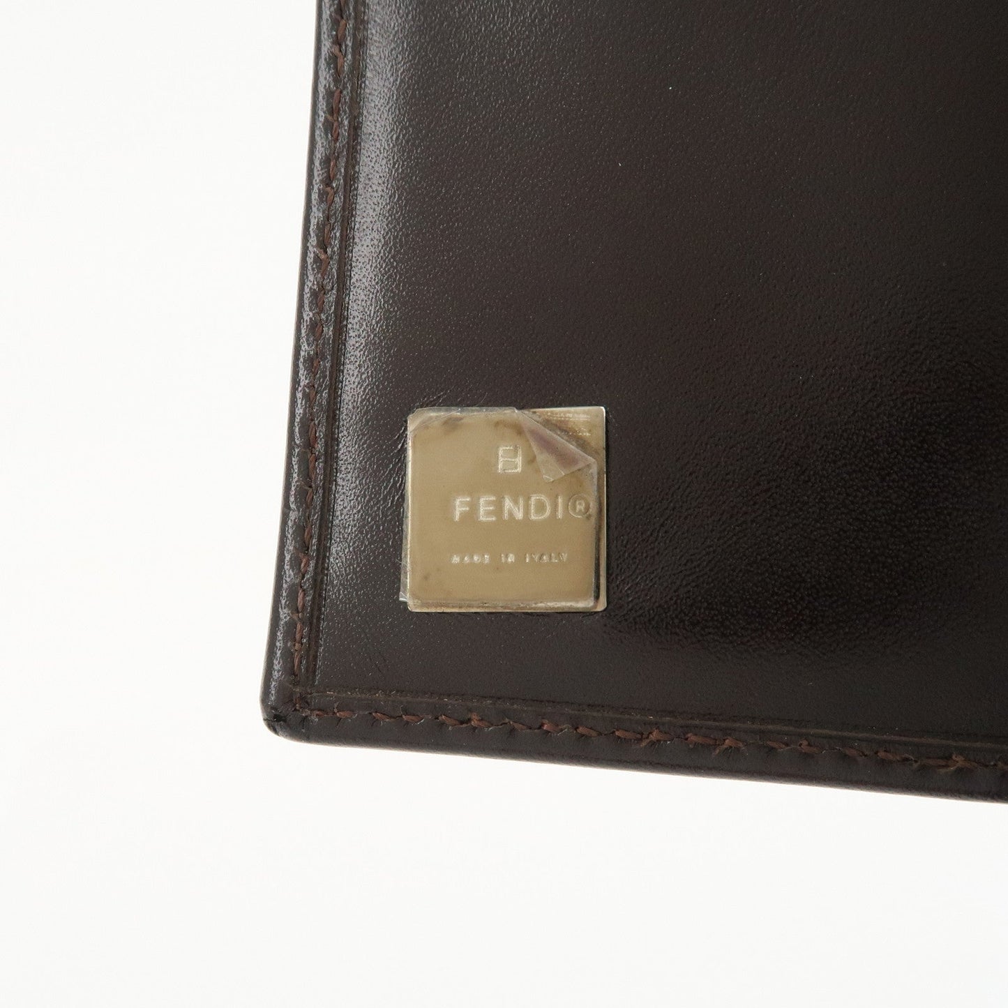 FENDI Zucca Canvas Leather Bifold Wallet Brown Black 1692 d