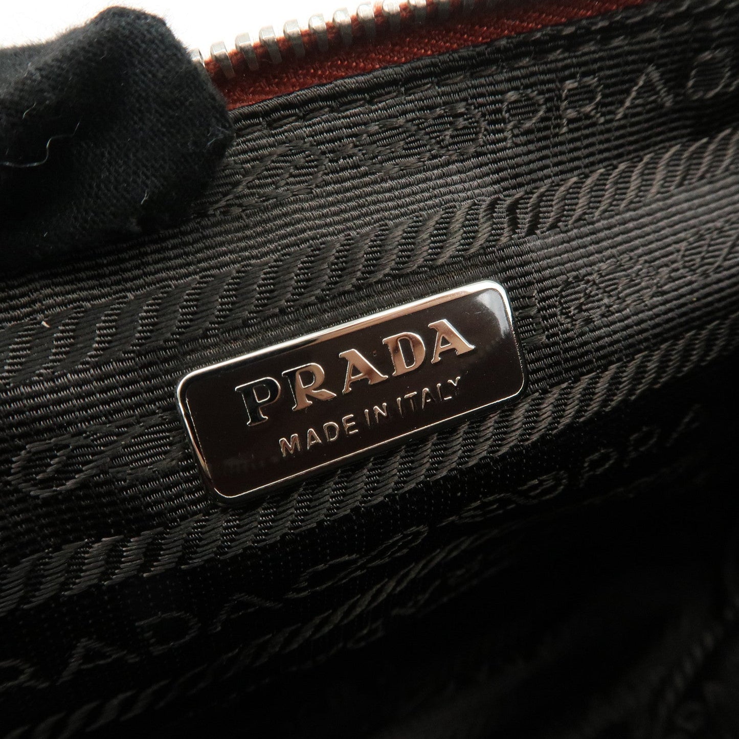 PRADA Logo Nylon Leather Shoulder Bag Hand Bag Pouch Brown d