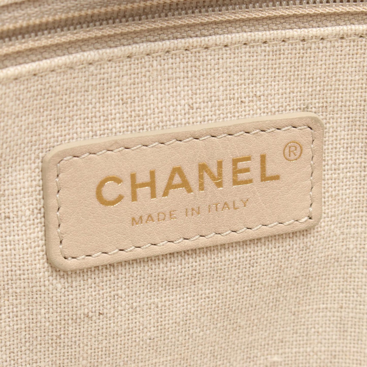Chanel Deauville Canvas Leather Tote Bag