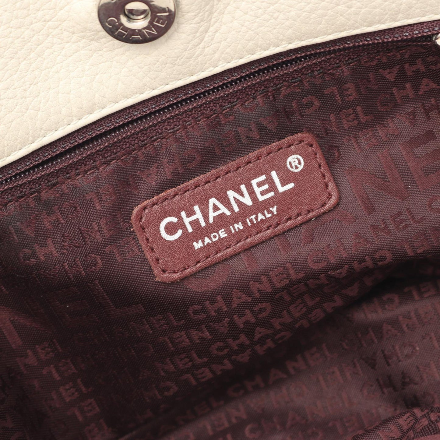 Chanel Logo Fringe Calfskin Handbag