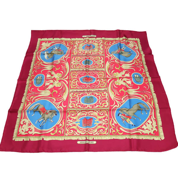 HERMES scarf silk purple Carre90 Knight carriage LA PRESENTATION Women d
