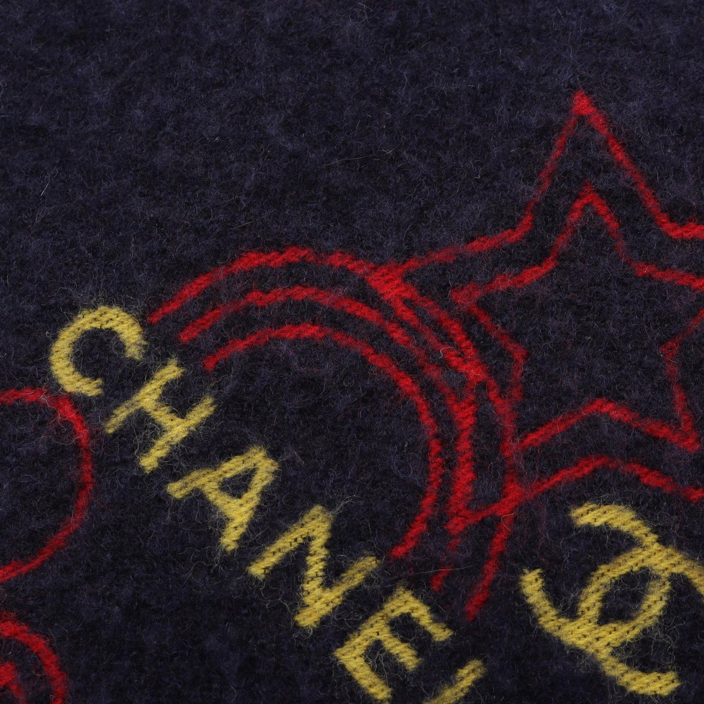 Chanel Coco Mark Camellia Wool Silk Cashmere Stole