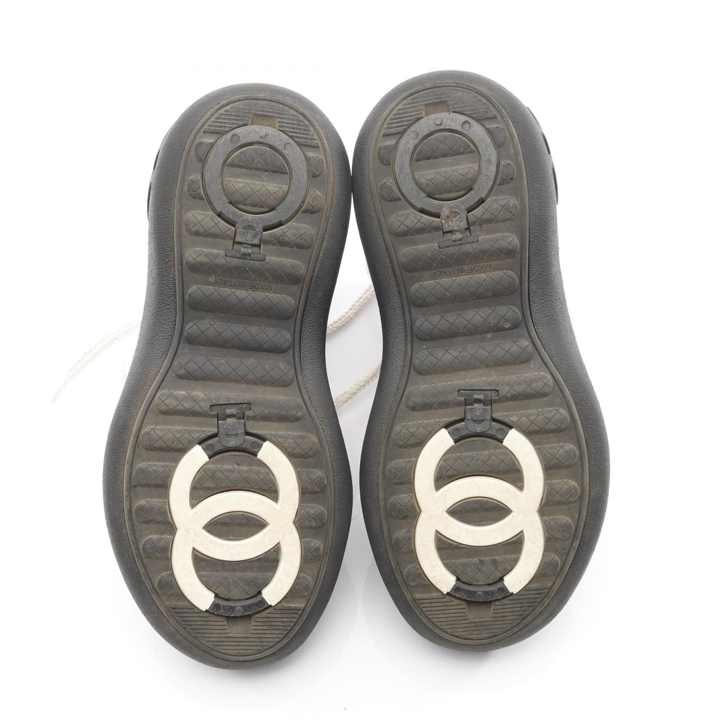 Chanel Coco Mark Leather Fabric Sneakers
