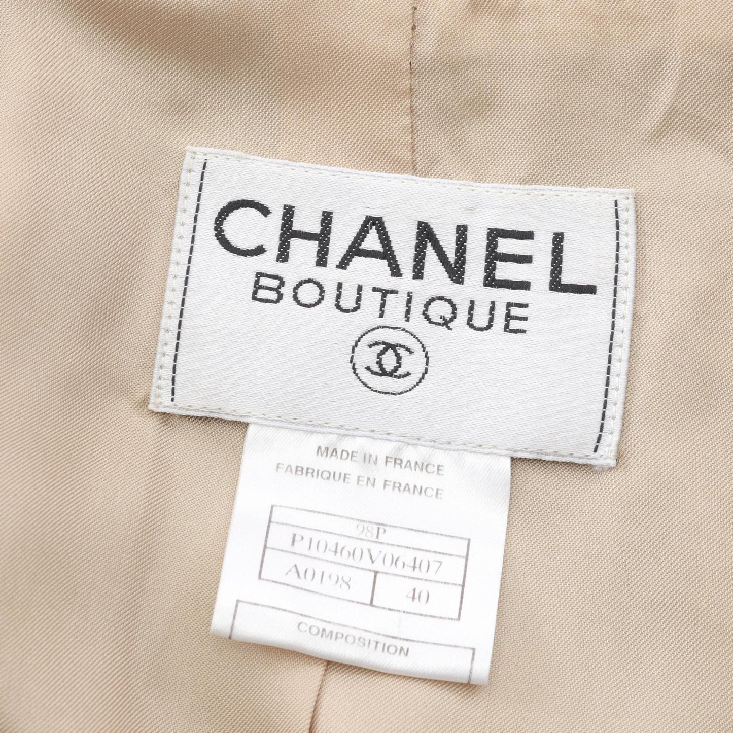 Chanel Coco Mark Button Tweed Wool Cotton Apparel