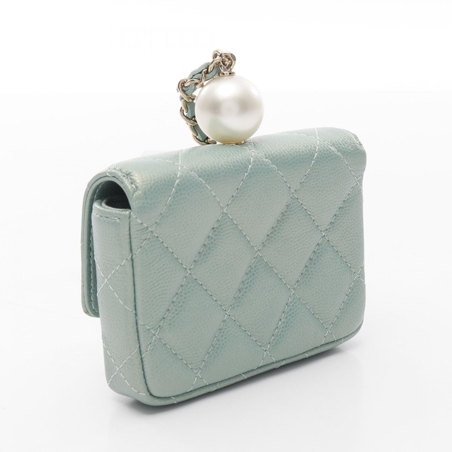 Chanel Matelassé Chain Flap Coin Purse Calf Coin Case