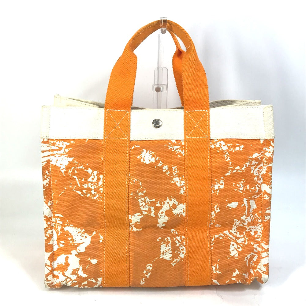 HERMES Tote Bag canvas Orange Handbag Bora Bora PM Cheval Spries Women d