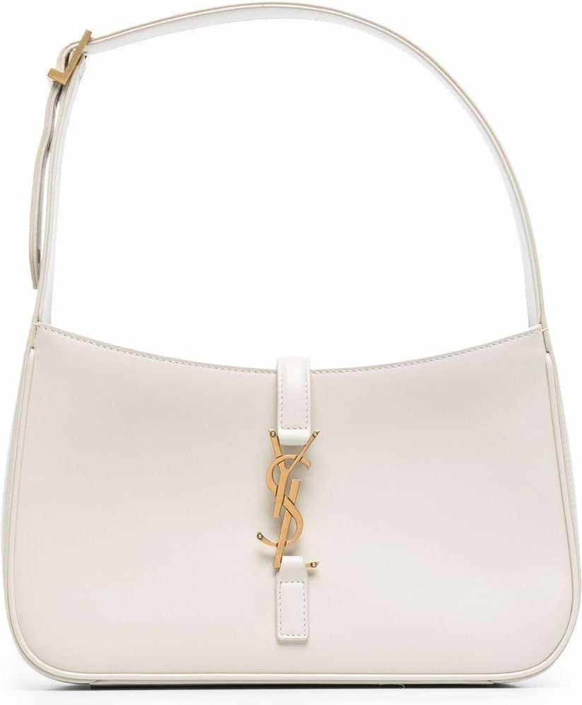 Luxury Saint Laurent Trending 2025 Women's Hobo Logo Plaque Mini Bag in Crema Soft | 6572282R20W9207