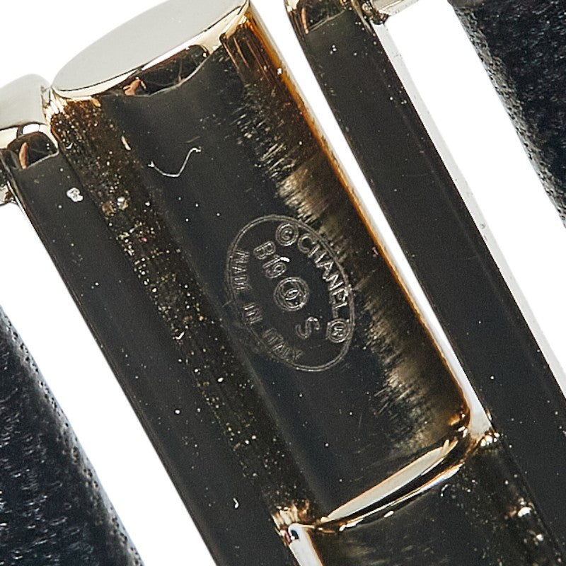Chanel Logo Rhinestone Lambskin Bangle