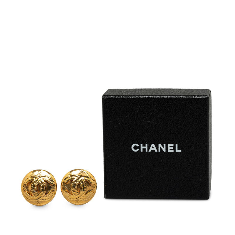 Chanel Gold Plated Coco Mark Earrings 94P
