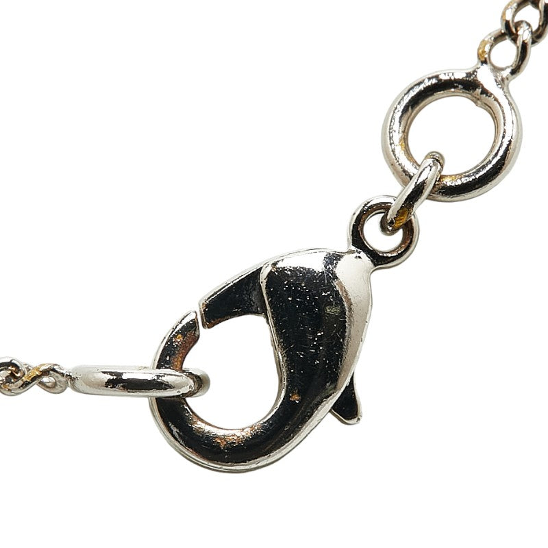 Chanel Coco Mark Rhinestone Metal Necklace