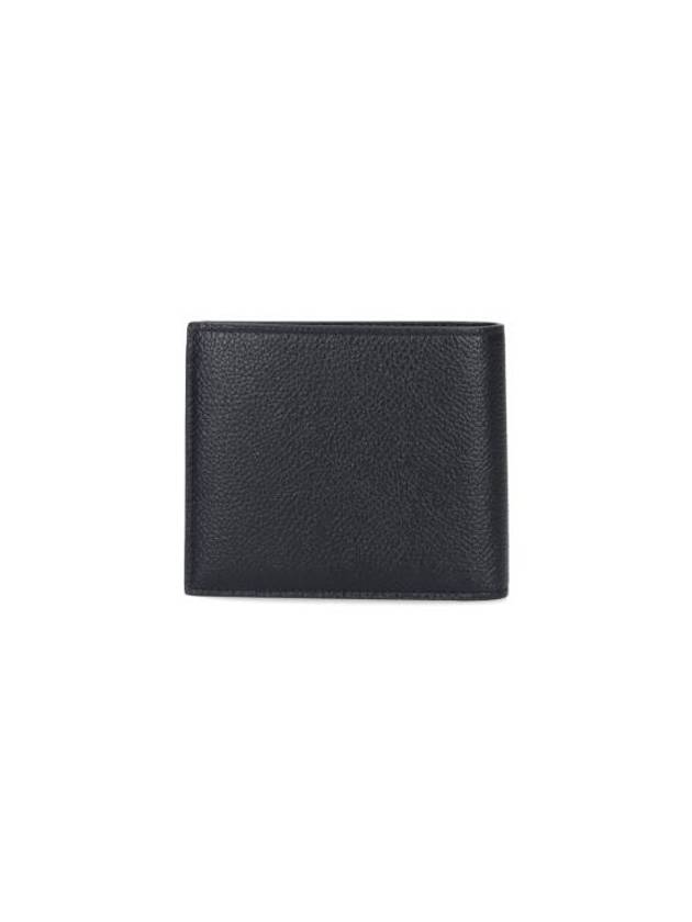 Luxury Balenciaga Trending 2025 Logo Print Leather Half Wallet Black