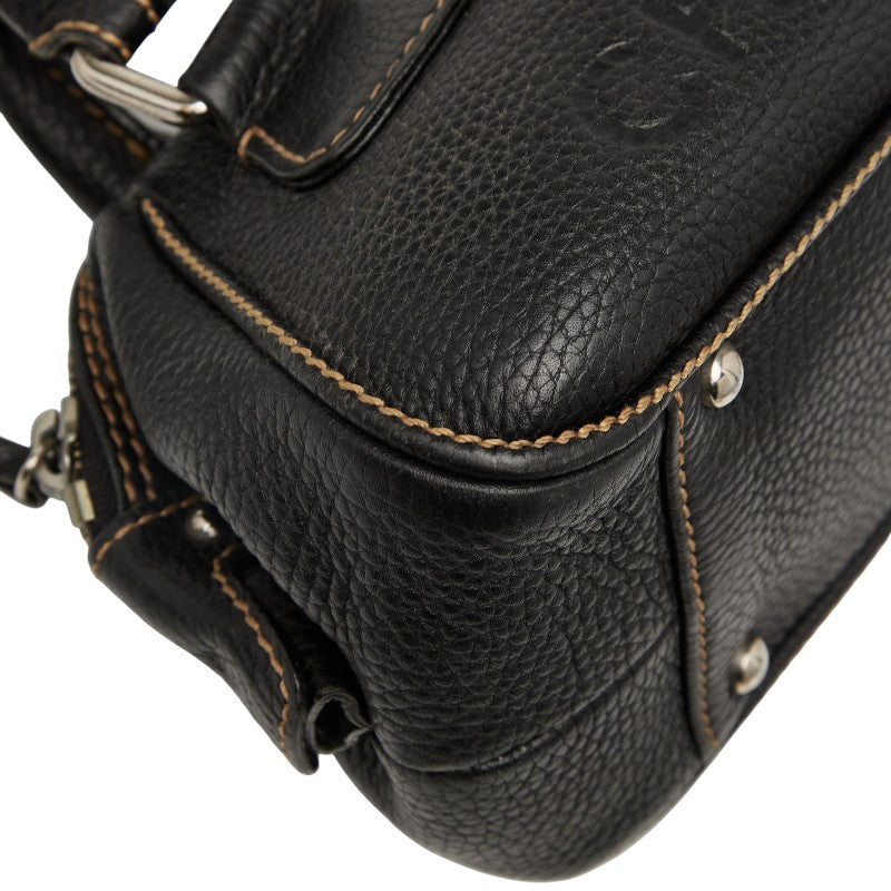 Chanel Logo Fringe Caviar Mini Boston Bag