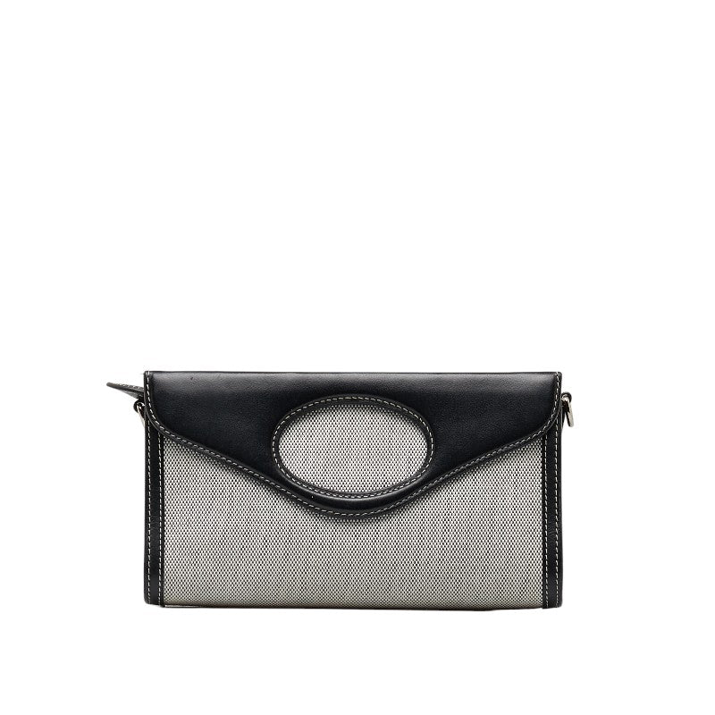 Burberry Logo Horseferry Cotton Canvas Leather 2way Bag
