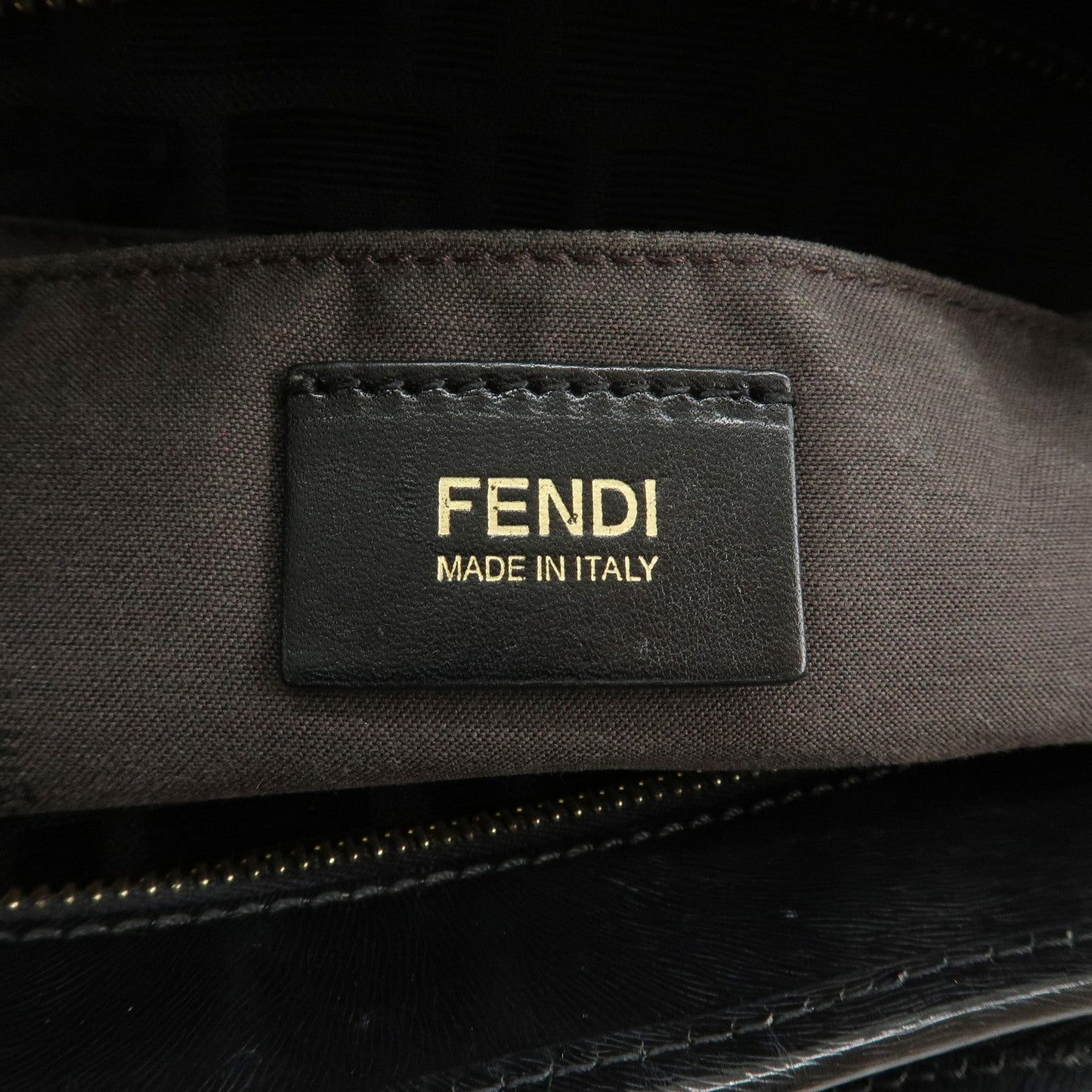 FENDI Zucca Canvas Leather Tote Bag Hand Bag Black 8BH156 d