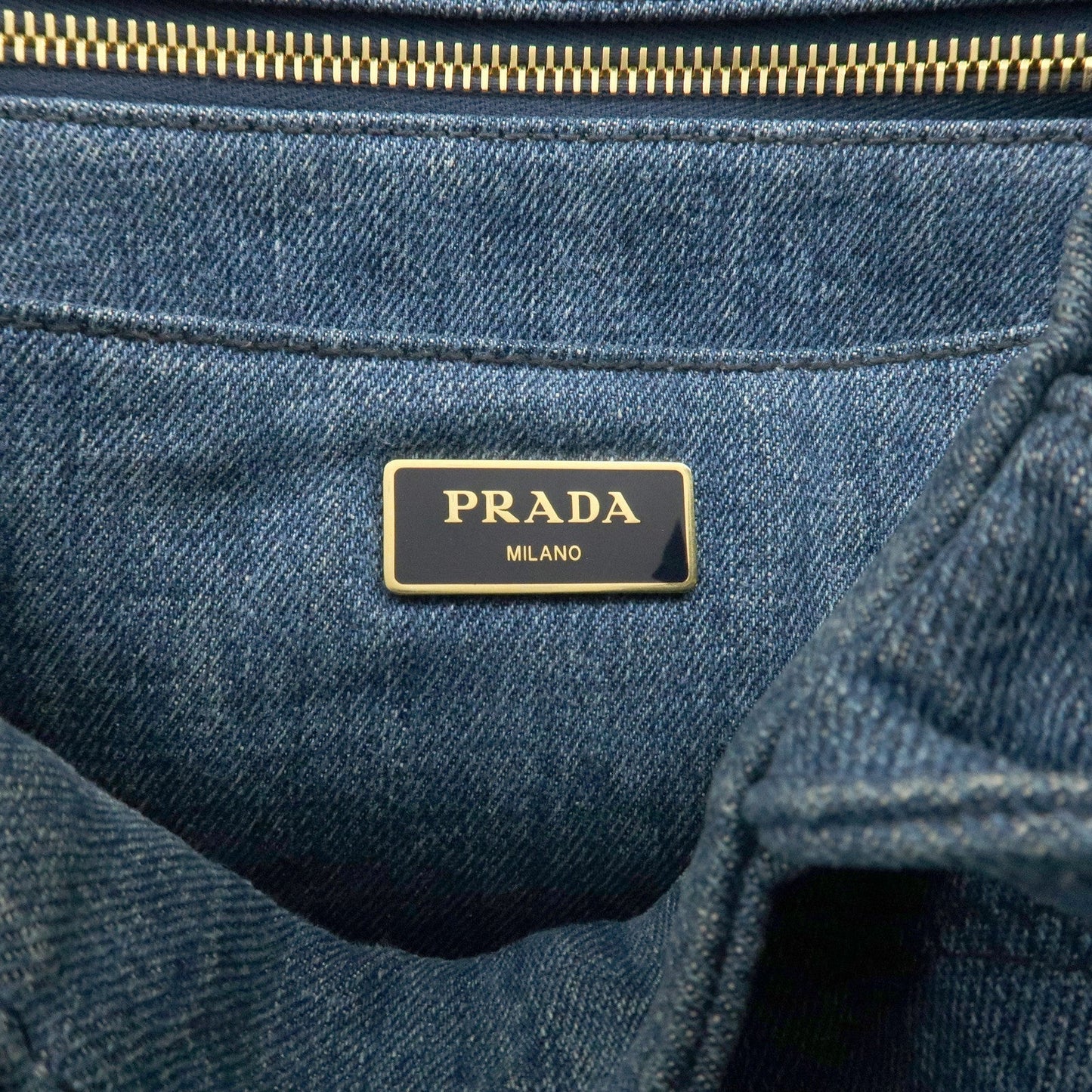 PRADA Canapa Mini Denim Leather 2Way Bag Tote Bag Blue 1BG439 d