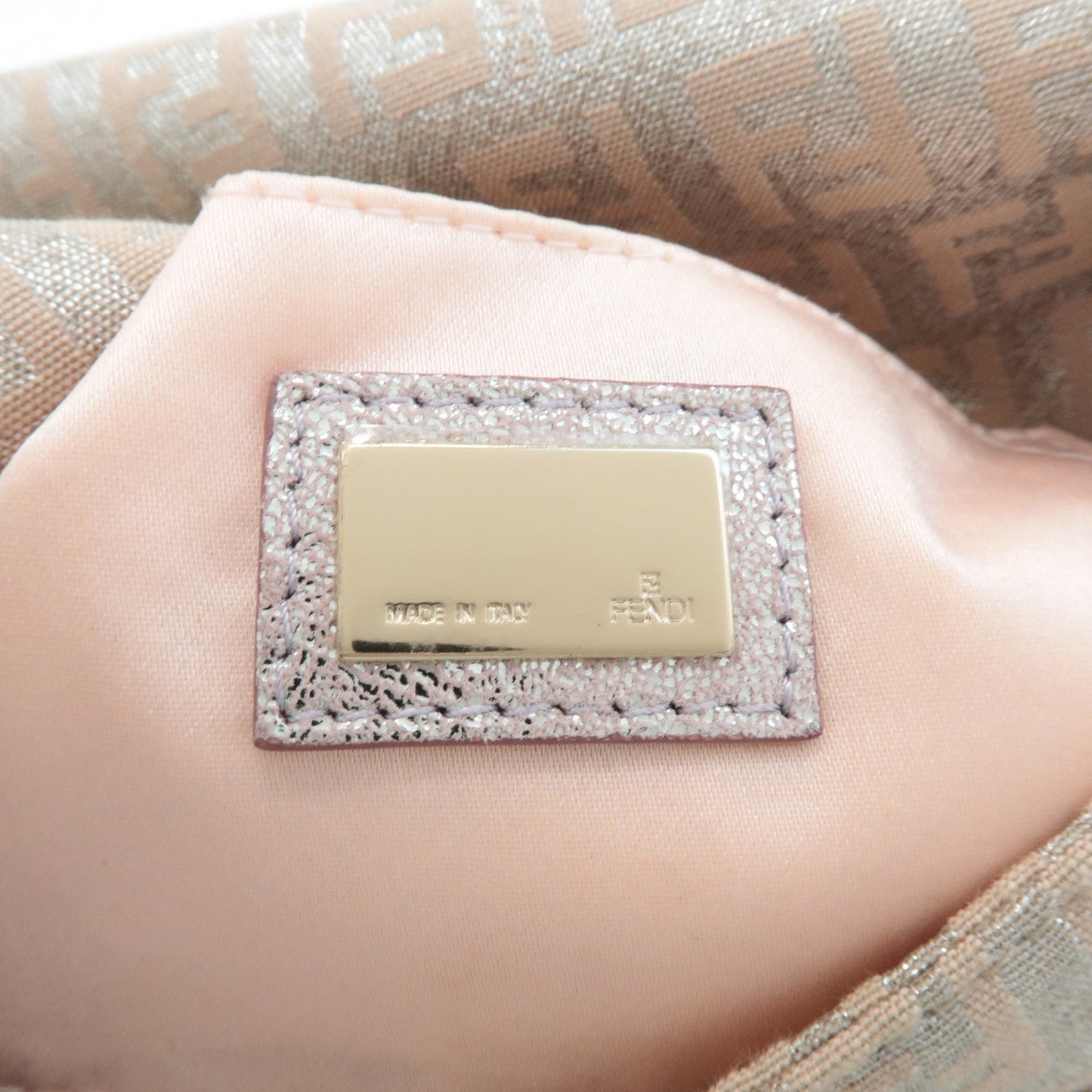 FENDI Mini Mamma Baguette Canvas Leather Shoulder Bag Beige 8BR180 d
