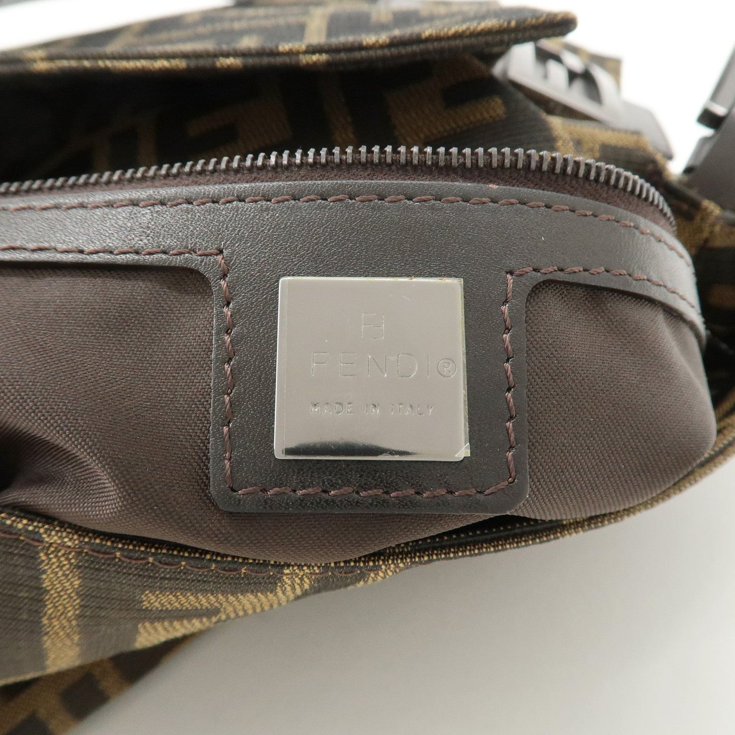 FENDI Mamma Baguette Zucca Canvas Leather Shoulder Bag 8BR001 d