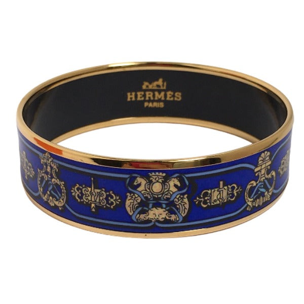 HERMES Bangle Metal, cloisonn blue Bangle Gold Plated Emile Women(Unisex) d