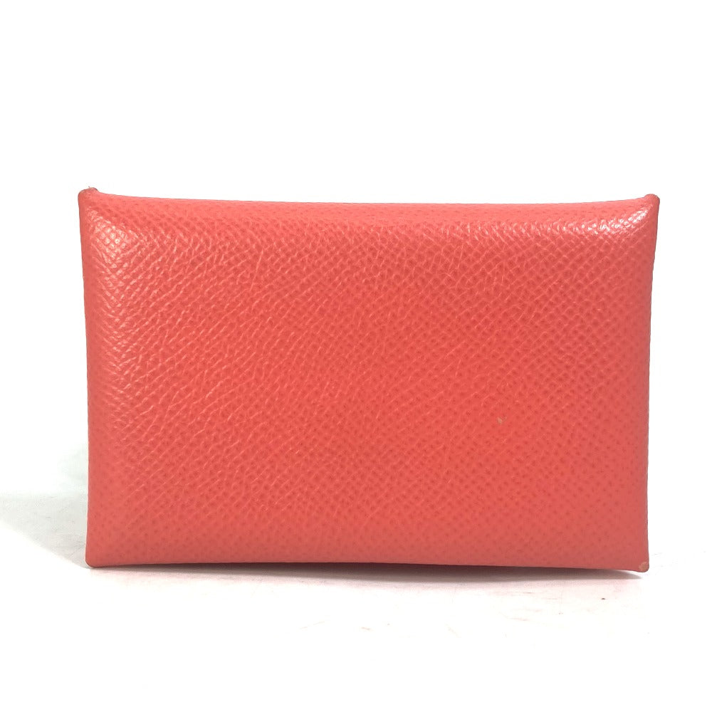 HERMES Card Case Epsom Red type Two fold Calvi Women d