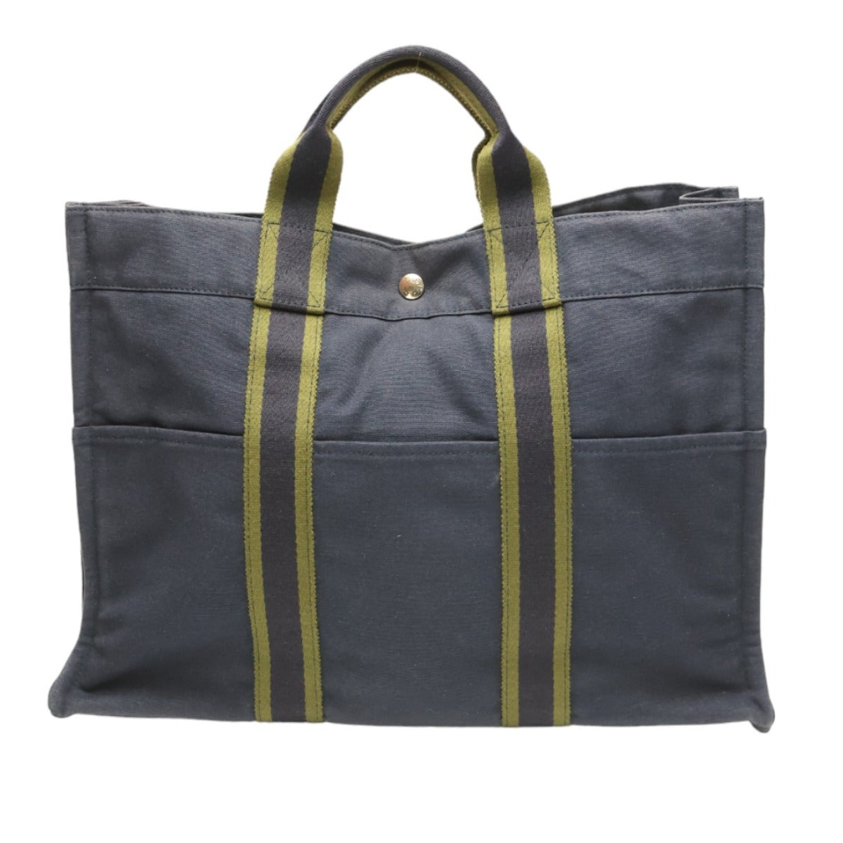 HERMES Tote Bag canvas Navy Tote Bag Fool Toe mens(Unisex) d