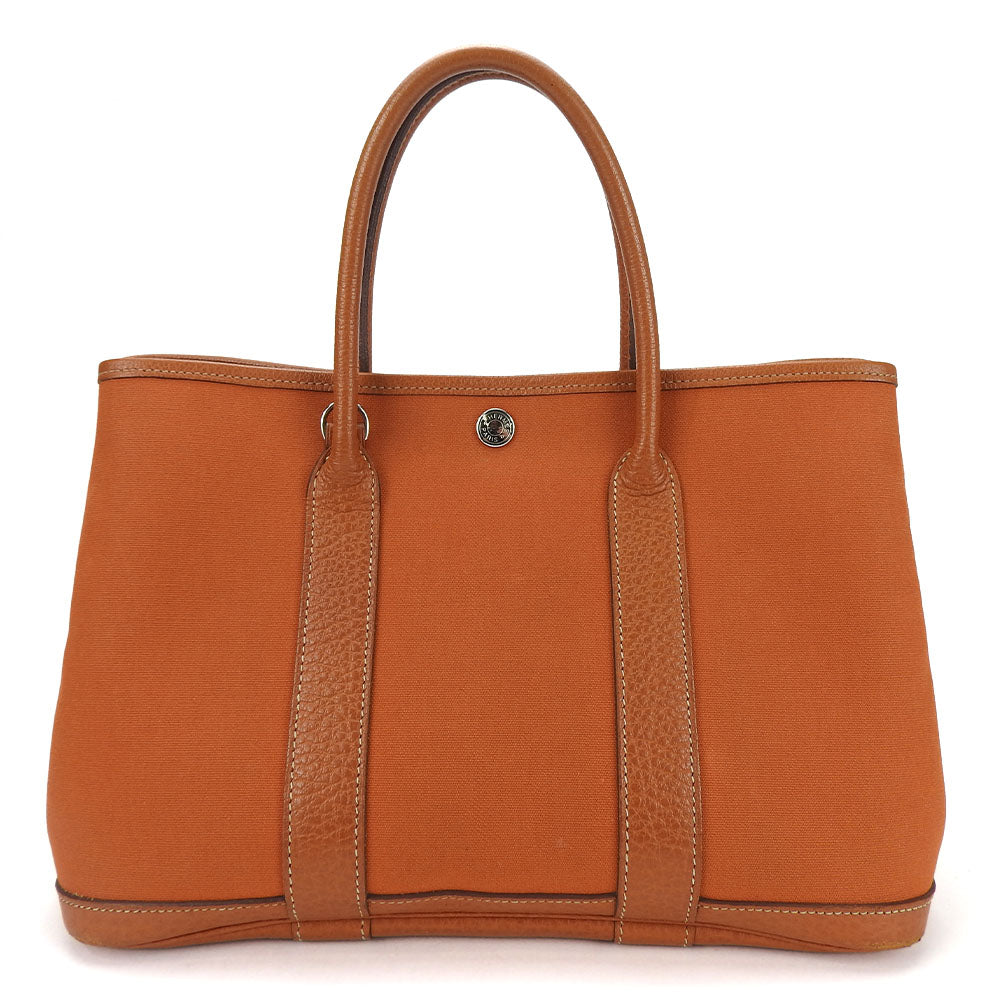 HERMES Tote Bag Canvas, Leather Orange Garden party TPM Women d