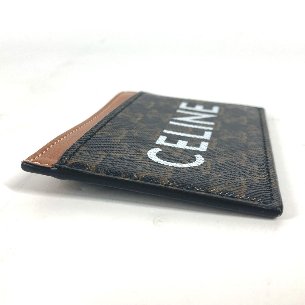 CELINE Card Case canvas Brown logo triomphe