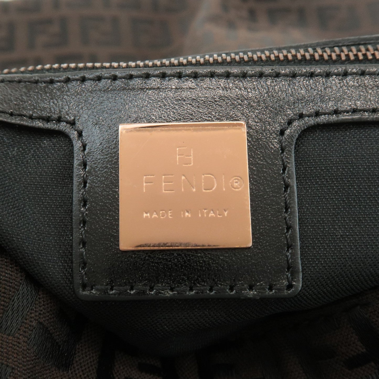 FENDI Zucchino Mamma Baguette Canvas Leather Shoulder Bag 8BR001 d
