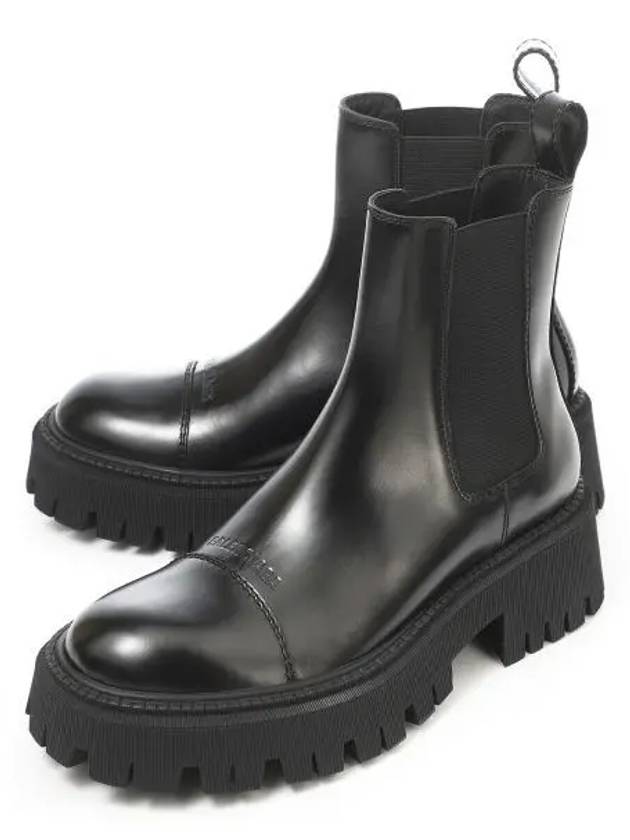 Luxury Balenciaga Trending 2025 Tractor Leather Chelsea Boots Black