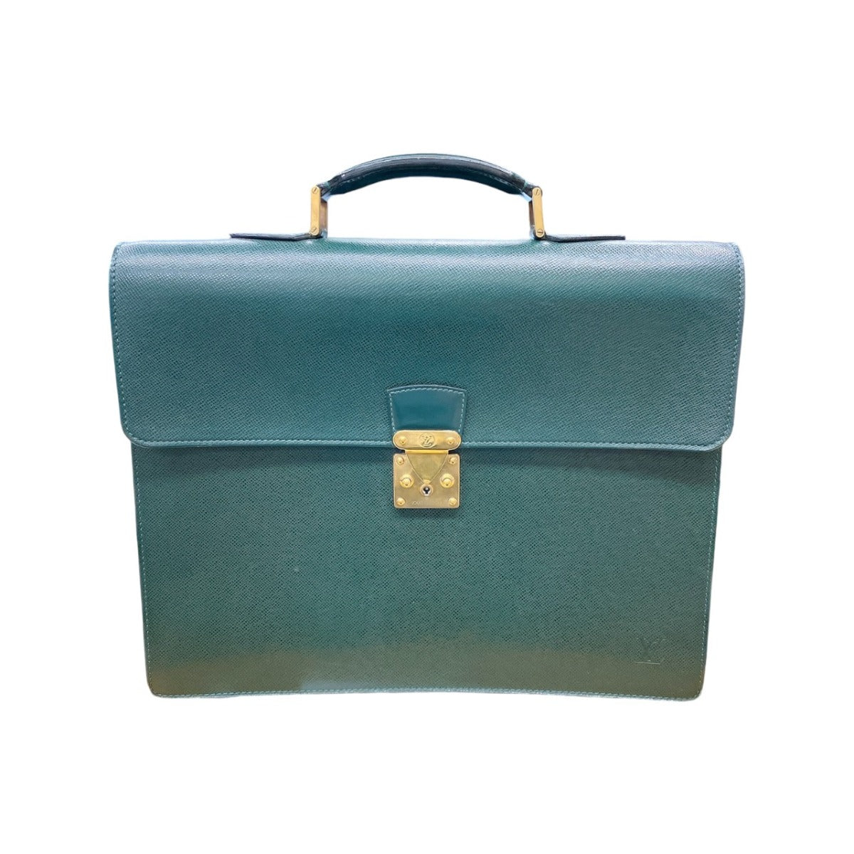 LOUIS VUITTON Business bag M30034 leather green Documents bag Epithea Taiga Moskova mens d