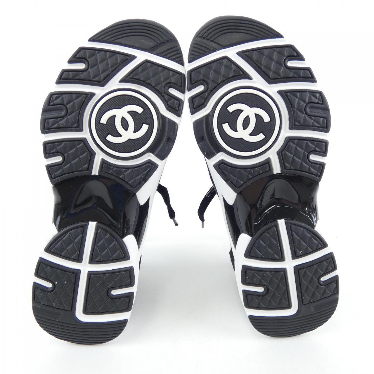 Chanel G38750B14071 Knit Suede Calfskin Sneakers