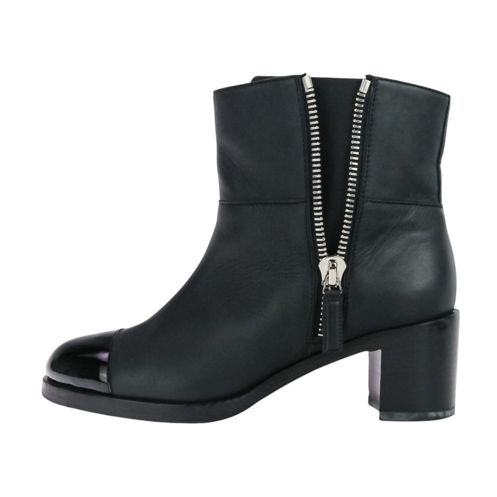 Chanel Coco Mark Patent Leather Short Boots